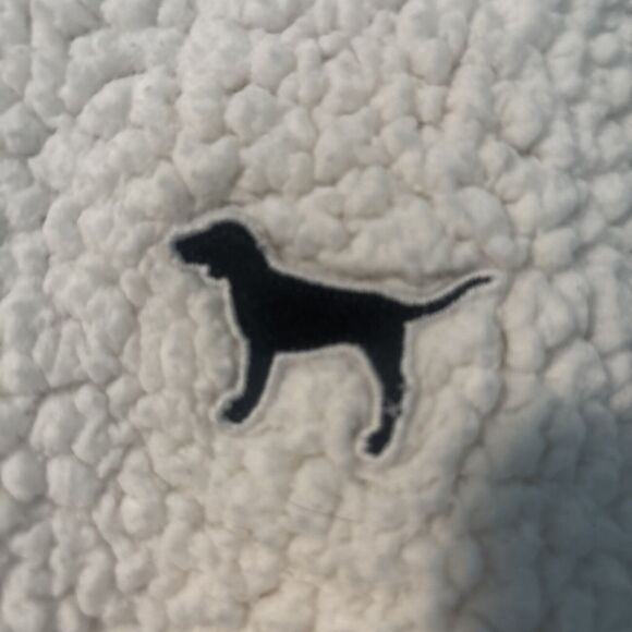 Victoria Secret PINK Women’s 1/4 Zip Fleece Pullover Size Small Cream Color - Picture 5 of 6